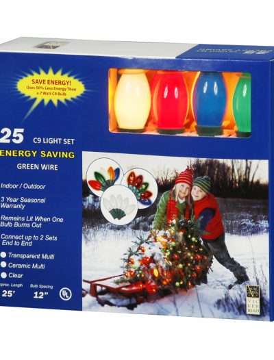 25 foot C9 Multicolor Ceramic End-Connector Set For Christmas 2014