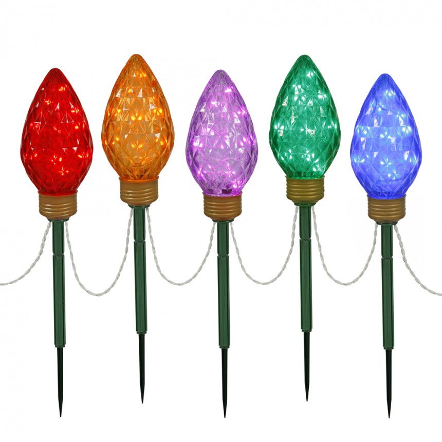 8.5 inch C9 LED Light Stakes with 100 Lights For Christmas 2014