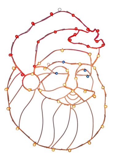 48 x 34 inch Santa Head Wire Silhouette: C7 Lights For Christmas 2014