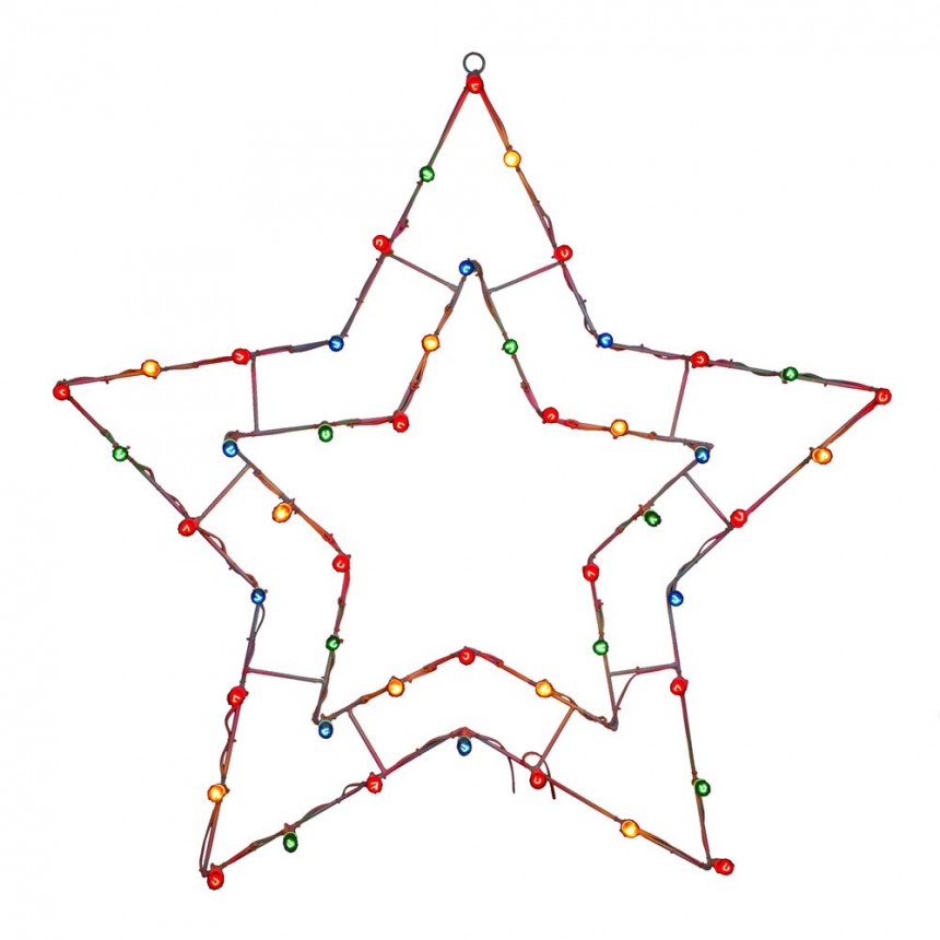 48 x 48 inch Multi-color Wire Silhouette: C7 Lights For Christmas 2014
