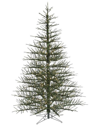 7.5 foot Midnight Green Stiff Needle Twig Christmas Tree: Mini Lights For Christmas 2014