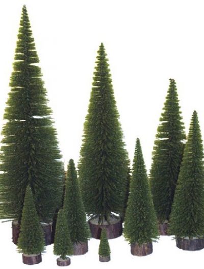 9 inch Moss Green Pine Village Christmas Tree For Christmas 2014