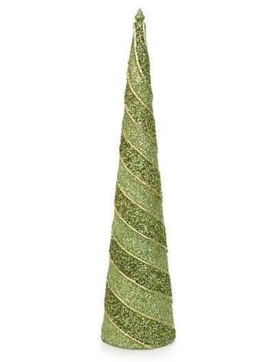 25 Inch by 6 Inch Beaded and Glittered Cone Christmas Tree: Set of (2) For Christmas 2014
