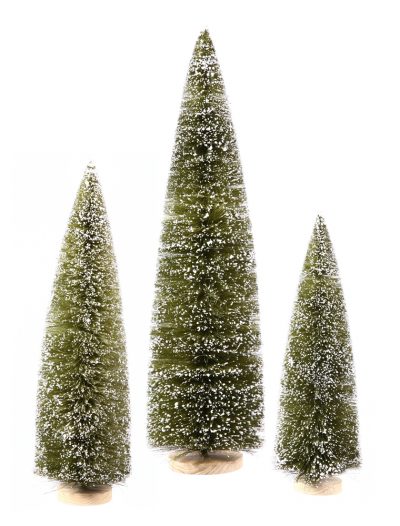 Light Green Sisel Village 4 Piece Flocked Christmas Tree Set For Christmas 2014