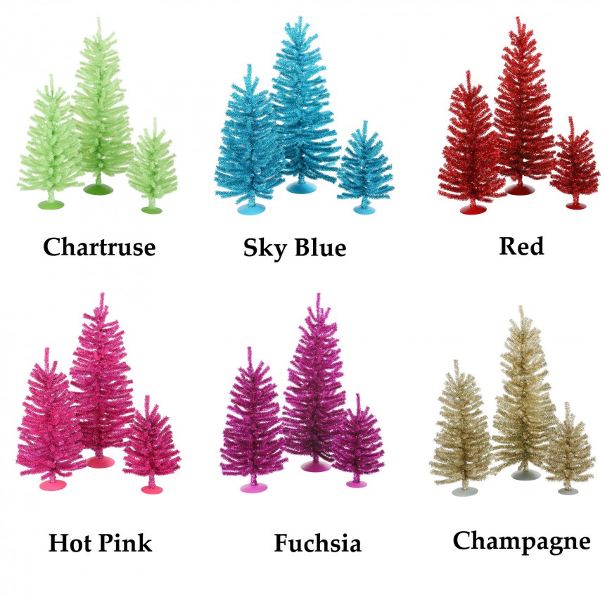 Colorful Mini 3-Christmas Tree Set For Christmas 2014